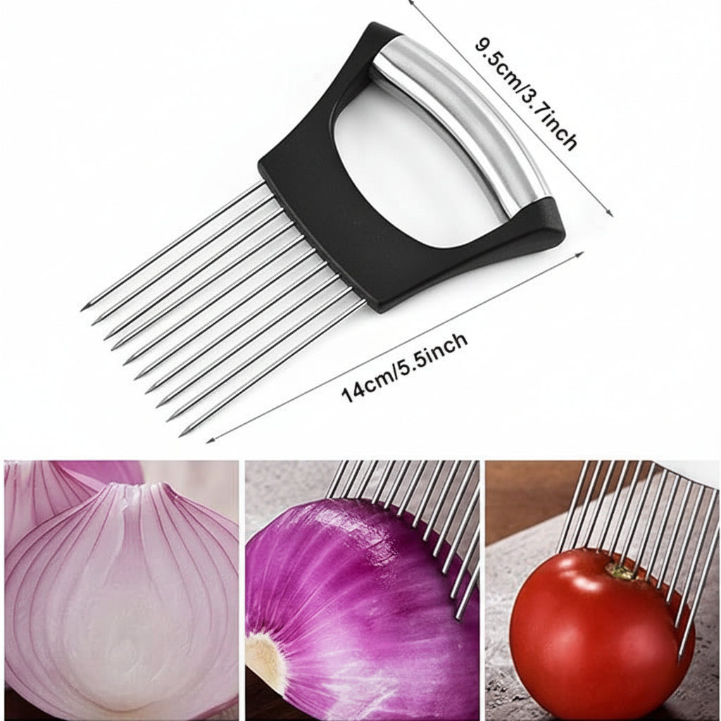 Onion Holder Slicer Vegetable tools Tomato Cutter Stainless Steel Kitchen
