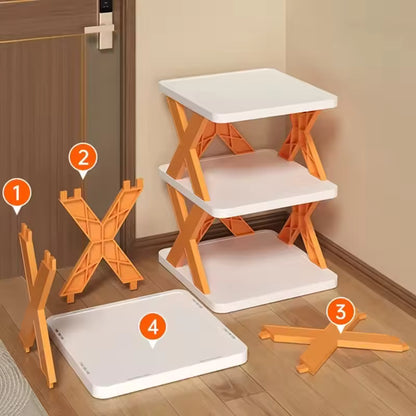 Space-Saving X-Design Vertical Shoe Organizer Shelf | Modular Multi-Tier Storage