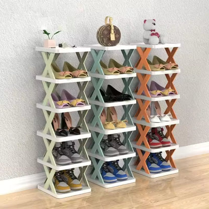 Space-Saving X-Design Vertical Shoe Organizer Shelf | Modular Multi-Tier Storage