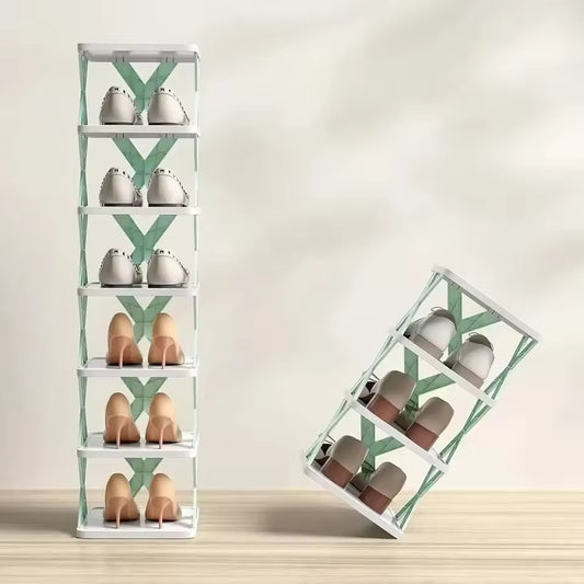 Space-Saving X-Design Vertical Shoe Organizer Shelf | Modular Multi-Tier Storage