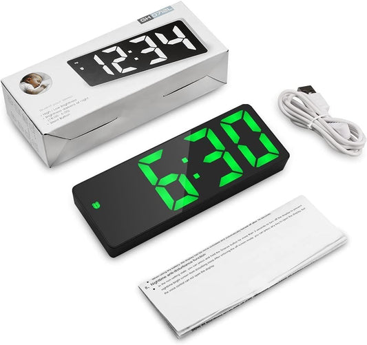 Minimalist LED Digital Alarm Clock with Temperature Display