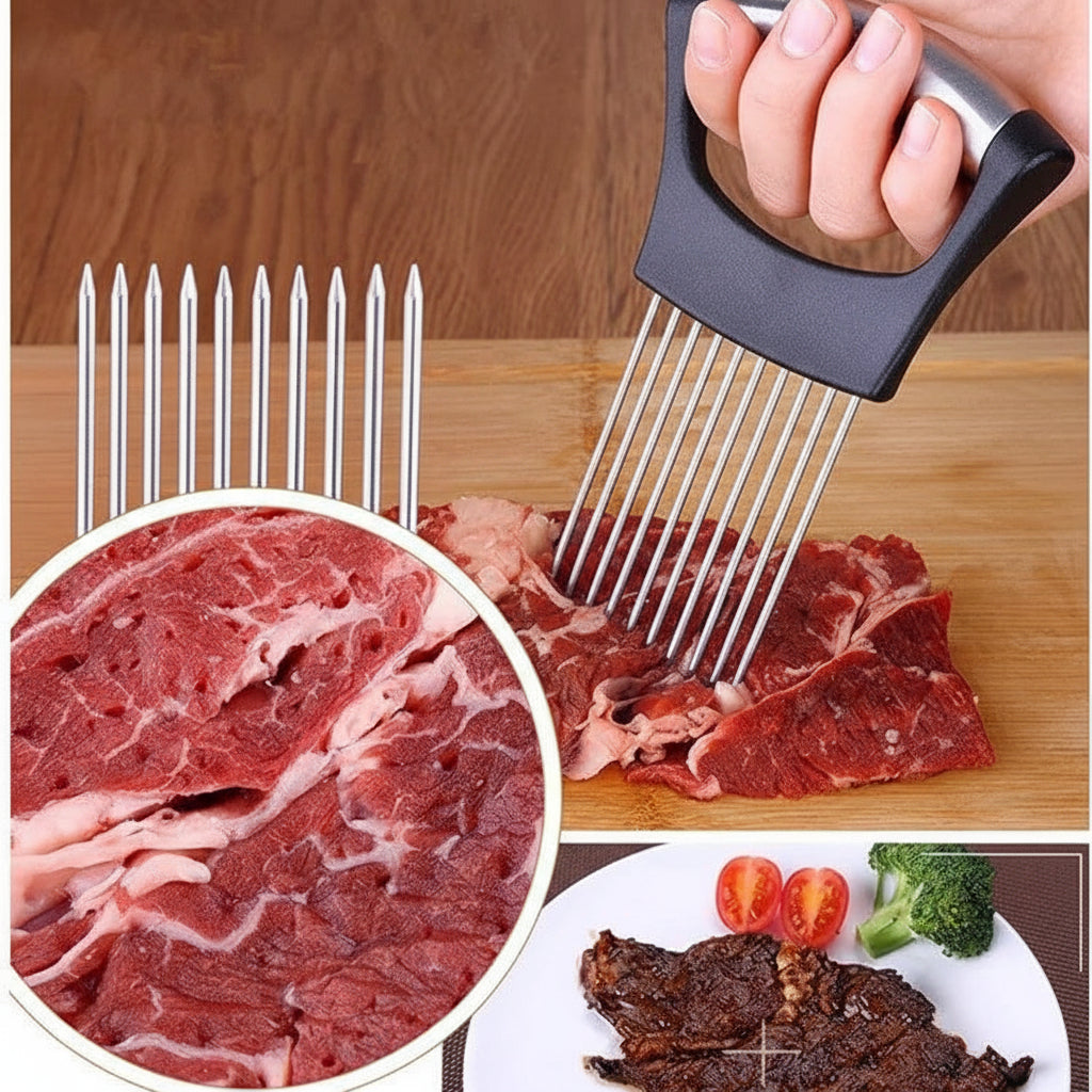 Onion Holder Slicer Vegetable tools Tomato Cutter Stainless Steel Kitchen