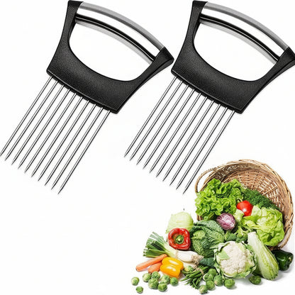Onion Holder Slicer Vegetable tools Tomato Cutter Stainless Steel Kitchen