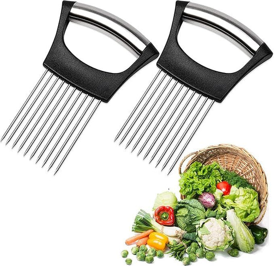 Onion Holder Slicer Vegetable tools Tomato Cutter Stainless Steel Kitchen